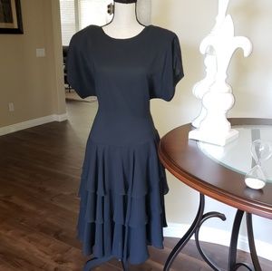 Ruffled Black Dress